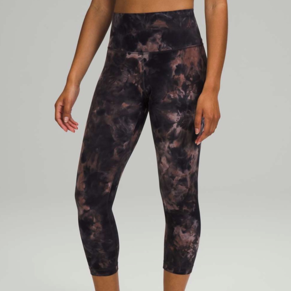 Lululemon Align Crop *21" Diamond Dye Graphite Grey Pink Pastel